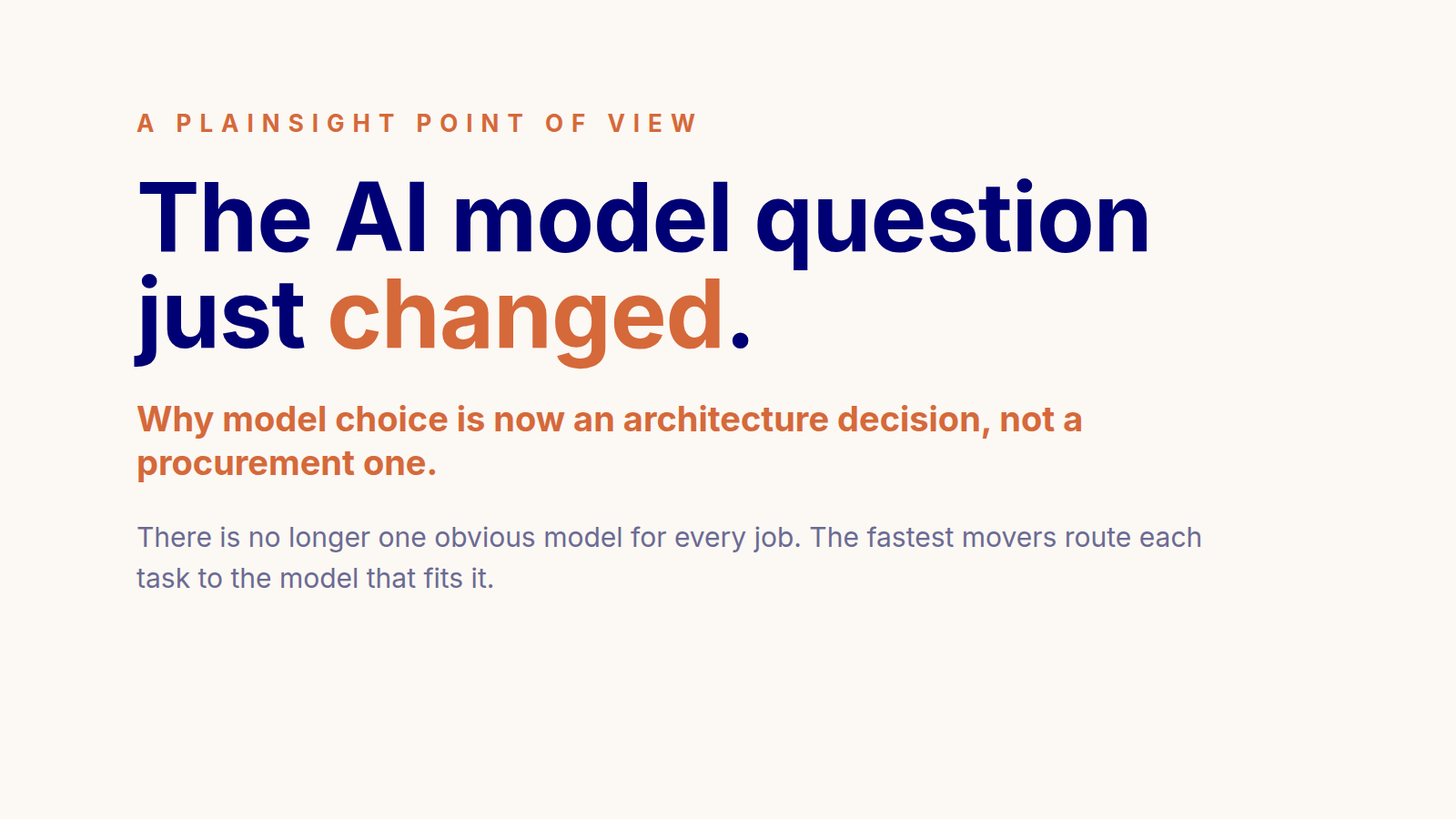 The AI model question just changed