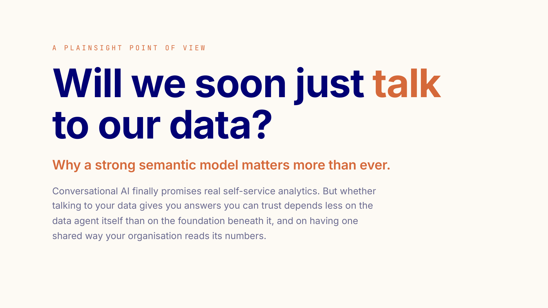 Will we soon just talk to our data?